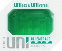 Зеленый мастурбатор-стимулятор Tenga Uni Emerald