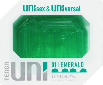Зеленый мастурбатор-стимулятор Tenga Uni Emerald