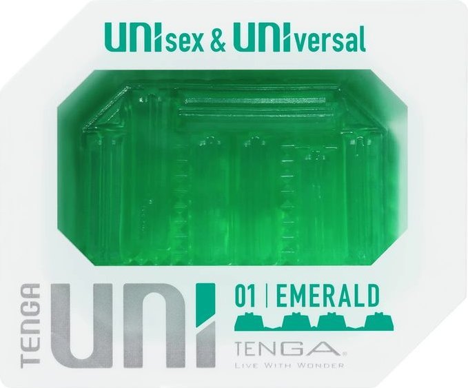 Зеленый мастурбатор-стимулятор Tenga Uni Emerald