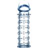 Прозрачная насадка на пенис с рельефом - 12 см.