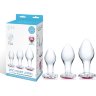 Набор из 3 стеклянных анальных пробок Heart Jewel Plug Set