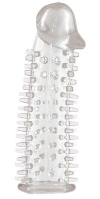 Прозрачная насадка на половой член с закрытой головкой и шипами - 12,5 см.  Цена 706 руб. Длина: 12.5 см. Диаметр: 3 см. Наденьте эту насадку на пенис, и тот сразу же станет больше. Всё это благодаря мягким шипам, покрывающим насадку от основания и до самой головки. Последняя, к слову, полностью повторяет контуры вашего тела, разве что является более объемной и рельефной. Когда на вас эта насадка, секс для вашей партнерши становится настоящим праздником. Страна: Китай. Материал: поливинилхлорид (ПВХ, PVC).