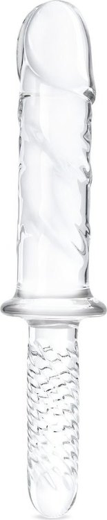 Стеклянный фаллоимитатор с рукоятью 11’’ Girthy Cock Double Ended With Handle - 28 см.