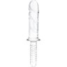 Стеклянный фаллоимитатор с рукоятью 11’’ Girthy Cock Double Ended With Handle - 28 см.