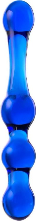 Синий стеклянный фаллоимитатор с наплывами - 20,5 см.