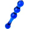 Синий стеклянный фаллоимитатор с наплывами - 20,5 см.