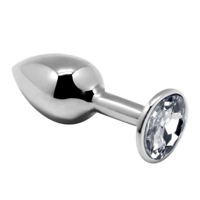Серебристая анальная втулка с прозрачным кристаллом Mini Metal Butt Plug Size L - 9 см. Длина: 9 см. Диаметр: 4.1 см. Alive Mini Metal Butt Plug — это металлическая анальная пробка небольшого размера. Она подходит для начинающих и опытных пользователей, а также имеет удобную коническую форму. Анальная втулка украшена цветным кристаллом, который также служит ограничителем для безопасного ношения. Металл хорошо держит тепло, поэтому подойдет любителям температурных игр. Для охлаждения поместите пробку в холодильник, а для того, чтобы нагреть ее используйте водяную баню. Страна: Китай. Материал: металл.