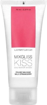Смазка на водной основе Mixgliss Kiss с ароматом земляники - 70 мл.