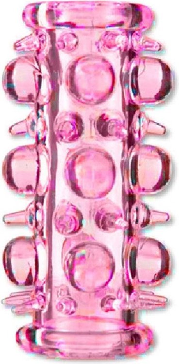 Розовая насадка на пенис с шипами и шишечками