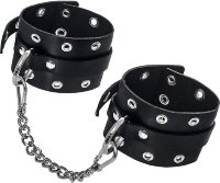 Черные кожаные однослойные оковы с люверсами