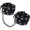 Черные кожаные однослойные оковы с люверсами