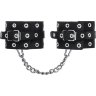 Черные кожаные однослойные оковы с люверсами