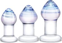 Набор из 3 стеклянных анальных пробок Pleasure Droplets Plug Set