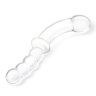 Стеклянный двусторонний фаллоимитатор 12,5’’ Girthy Double Sided Dong With Anal Bead Grip Handle - 32 см.