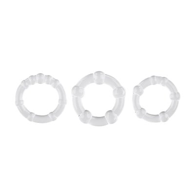 Набор из 3 эрекционных колец Erection Rings Set Набор Erection Rings предлагает три уровня поддержки — умеренный, плотный и интенсивный — для усиления вашей эрекции. Используйте одно сверхэластичное кольцо или все три сразу для достижения более твердой и объемной эрекции. Диаметр колец - 3,15, 3,3 и 3,43 см. Страна: США. Материал: термопластичный эластомер (TPE).