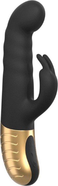 Черный вибратор-кролик G-Stormer с возвратно-поступательными движениями - 23,5 см.