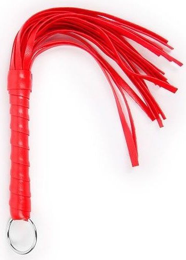 Красная плеть с рукоятью в оплетке - 28 см.
