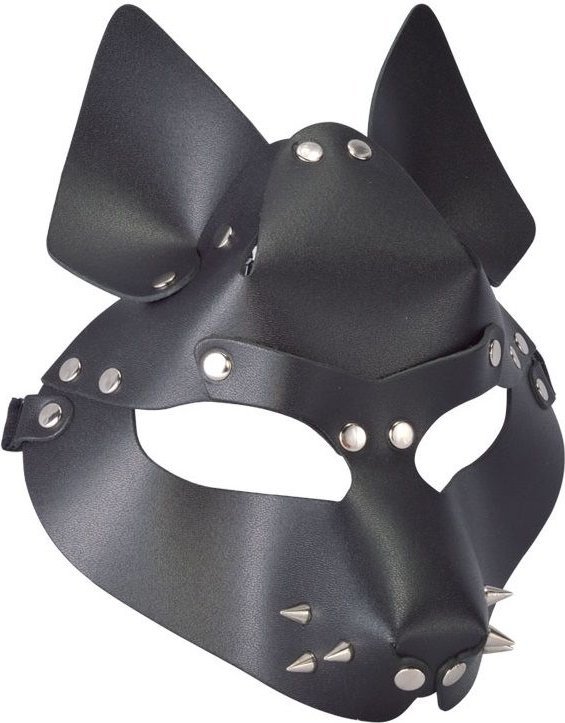Черная маска Wolf с шипами
