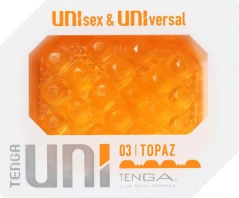 Оранжевый мастурбатор-стимулятор Tenga Uni Topaz