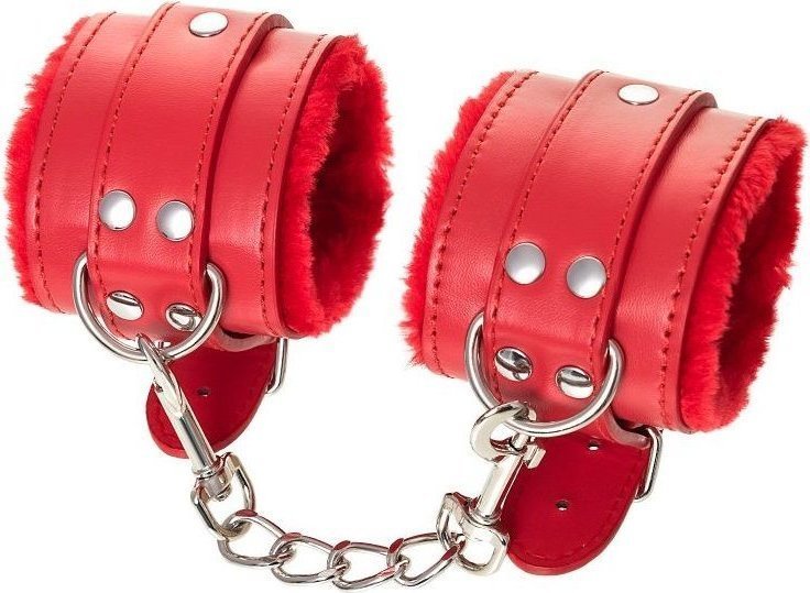 Красные наручники Anonymo из искусственной кожи