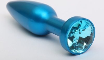 Большая синяя анальная пробка с голубым стразом - 11,2 см.  Цена 2 257 руб. Длина: 11.2 см. Диаметр: 2.9 см. Металлическая пробка с ограничительным основанием для безопасного использования. Страна: Китай. Материал: металл.