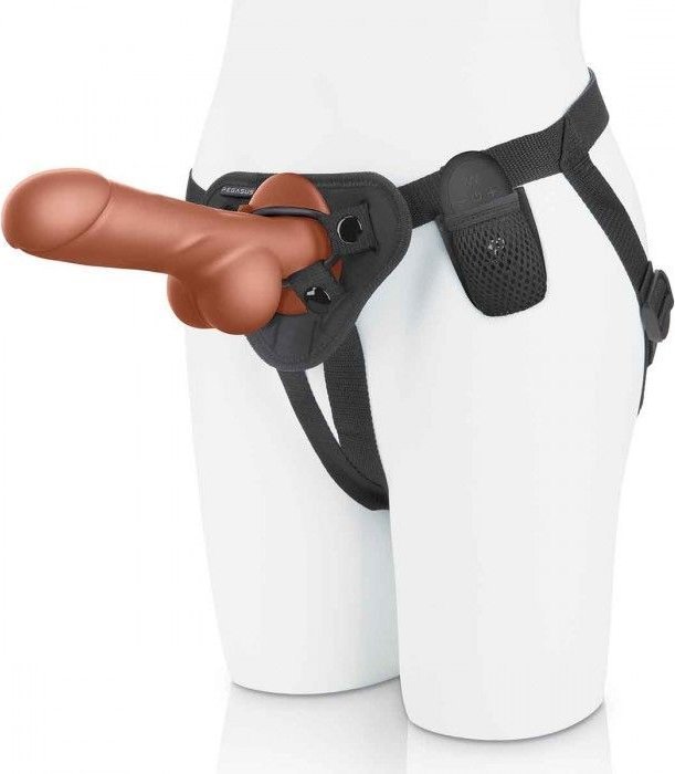 Реалистичный страпон с радиоуправлением Remote Control Realistic - 21 см.