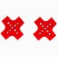 Красные пэстисы-кресты с клепками  Цена 1 244 руб. - Красные пэстисы-кресты с клепками