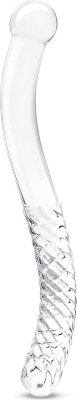 Стеклянный фаллоимитатор 11’’ Glass Pelvic Wand Double Ended - 28 см. Длина: 28 см. Диаметр: 3.3 см. Изящный и шикарный 11-дюймовый Glass Pelvic Wand представляет собой искусное сочетание формы и функциональности. Этот стильный стимулятор достаточно красив, чтобы служить предметом функционального декора вашей спальни. Благодаря изящной S-образной форме с двумя соблазнительными изгибами этот стеклянный жезл дарит два различных ощущения. Выберите желаемую стимуляцию: на одном конце имеется закругленный кончик для чувственного исследования, а на другом — текстурированный кончик для усиления ощущений. Фаллоимитатор изготовлен из безопасного для тела гипоаллергенного стекла, легко чистится и совместим с любыми интимными смазками-лубрикантами. Его стеклянный материал можно нагревать или охлаждать для температурных интимных игр. Поднимите свой интимный уровень удовольствия с помощью Pelvic Wand, предлагающего изысканность и настоящее удовлетворение. Минимальный диаметр - 2,5 см. Страна: Китай. Материал: стекло.