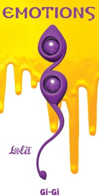 Фиолетовые вагинальные шарики Emotions Gi-Gi  Цена 836 руб. Длина: 19.5 см. Диаметр: 3.5 см. Вагинальные шарики Gi-Gi из серии Emotions - это изысканные, гипоаллергенные шарики со смещенным центром тяжести, которые помогут Вам изучить свое тело и подготовить к незабываемым эмоциям с партнером. Имеют эргономичную форму, которая обеспечит дополнительную стимуляцию и комфорт во время упражнений. Их легко и приятно использовать для интенсивной тренировки влагалища и массажа внутренних областей малого таза. Удобный силиконовый шнур позволяет с легкостью вводить и извлекать игрушку. Выполнены из медицинского силикона, легко моются. Рабочая длина - 10 см. Вес - 93 гр. Страна: Китай. Материал: силикон.