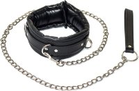 Черный ошейник Fetish с поводком