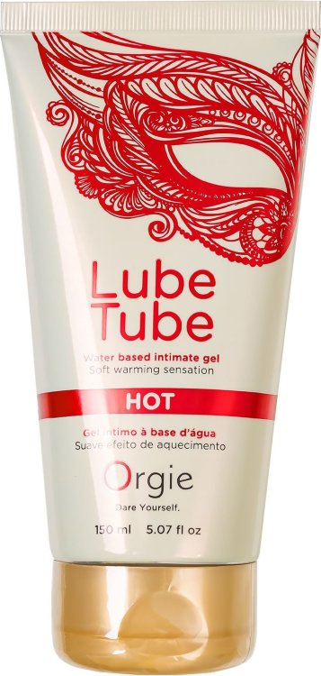 Интимный гель на водной основе Lube Tube Hot с разогревающим эффектом - 150 мл.