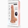 Телесный вибратор-реалистик Erowoman с пультом ДУ - 20,5 см.
