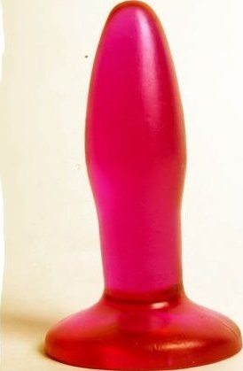 Розовая анальная пробка с широким основанием - 10 см.