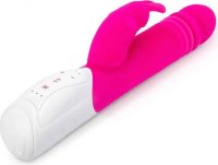 Розовый пульсирующий вибромассажер G-Spot Thrusting Rabbit - 24 см.