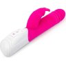 Розовый пульсирующий вибромассажер G-Spot Thrusting Rabbit - 24 см.