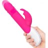 Розовый пульсирующий вибромассажер G-Spot Thrusting Rabbit - 24 см.