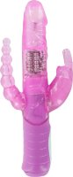 Розовый вибратор RABBIT DUAL PLEASURE с клиторальным и анальным стимуляторами - 22 см.