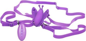 Фиолетовая вибробабочка на ремешках Silicone Remote Venus Butterfly
