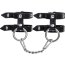 Черные однослойные кожаные наручники из двух ремешков  Цена 1 585 руб. - Черные однослойные кожаные наручники из двух ремешков