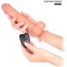 Телесный вибратор Erowoman с возвратно-поступательными движениями и пультом ДУ - 21 см.