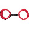 Красно-черные велюровые наручники Anonymo