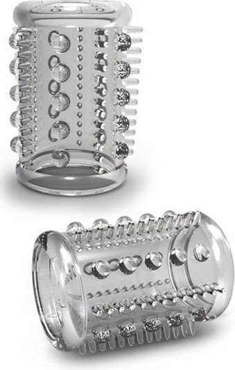Прозрачная насадка с шипами и шишечками STAY HARD COCK SLEEVE 03 CLEAR