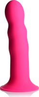 Розовый гибкий фаллоимитатор Squeeze-It Wavy Dildo - 18,3 см.
