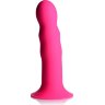 Розовый гибкий фаллоимитатор Squeeze-It Wavy Dildo - 18,3 см.