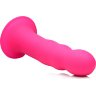 Розовый гибкий фаллоимитатор Squeeze-It Wavy Dildo - 18,3 см.