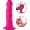 Розовый гибкий фаллоимитатор Squeeze-It Wavy Dildo - 18,3 см.