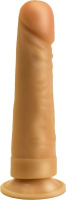 Фаллоимитатор на присоске из нежного геля - 17,5 см.  Цена 1 537 руб. Длина: 2 см. Диаметр: 4.4 см. Упругий, приятный на ощупь, с гладкой головкой и подошвой-присоской… Пожалуй, именно так лучше всего охарактеризовать эту секс-игрушку реалистичных форм. Фаллоимитатор без мошонки выполнен из гипоаллергенного ПВХ телесного цвета, имеет крупную гладкую головку для комфортного проникновения в лоно и податливый ствол со складочками и венами. Будьте уверены, с ним вам гарантированы яркие ощущения от вагинальной стимуляции! Рабочая длина - 18,5 см. Диаметр головки - 4,1 см. Страна: Россия. Материал: поливинилхлорид (ПВХ, PVC).