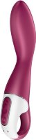 Малиновый вибромассажер для стимуляции G-точки Heated Thrill - 20,6 см.