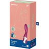 Малиновый вибромассажер для стимуляции G-точки Heated Thrill - 20,6 см.