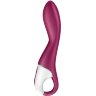 Малиновый вибромассажер для стимуляции G-точки Heated Thrill - 20,6 см.